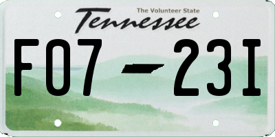 TN license plate F0723I