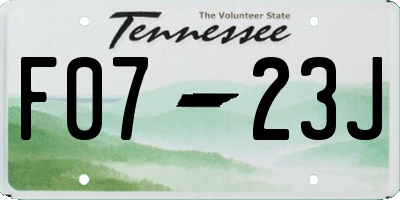 TN license plate F0723J