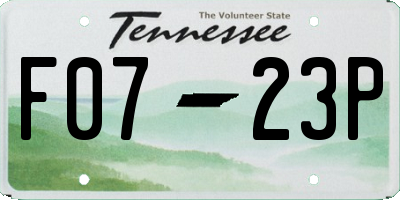 TN license plate F0723P