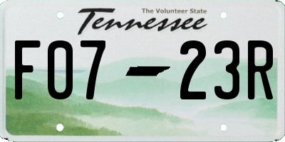 TN license plate F0723R