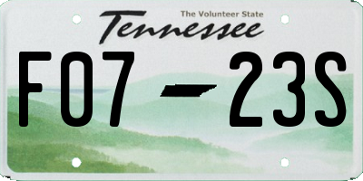 TN license plate F0723S