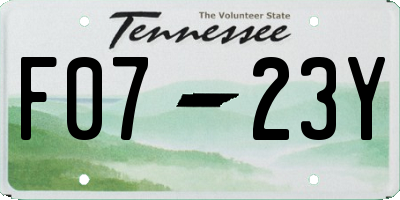 TN license plate F0723Y