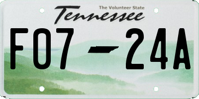 TN license plate F0724A