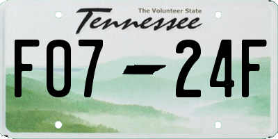 TN license plate F0724F