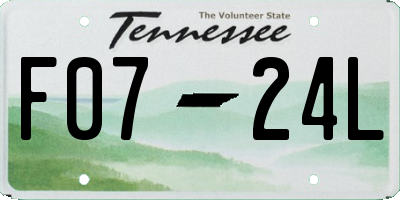 TN license plate F0724L