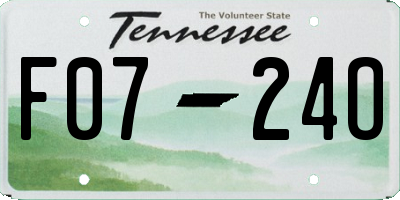 TN license plate F0724O