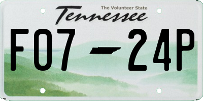 TN license plate F0724P