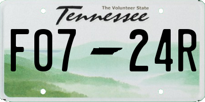 TN license plate F0724R