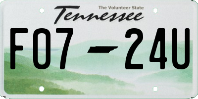 TN license plate F0724U