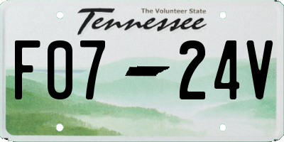 TN license plate F0724V