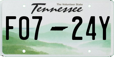 TN license plate F0724Y