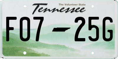 TN license plate F0725G