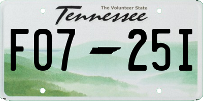 TN license plate F0725I