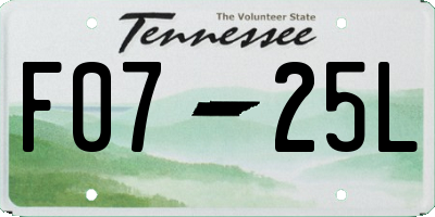 TN license plate F0725L