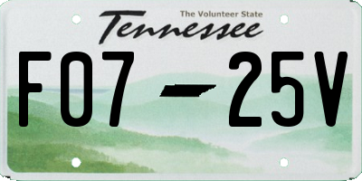 TN license plate F0725V