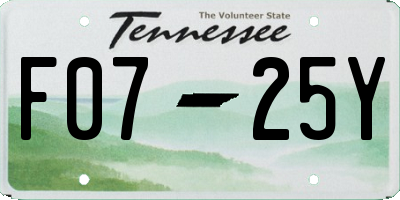 TN license plate F0725Y