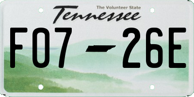 TN license plate F0726E