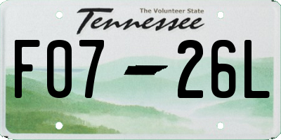 TN license plate F0726L