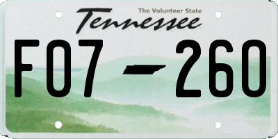 TN license plate F0726O