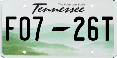 TN license plate F0726T