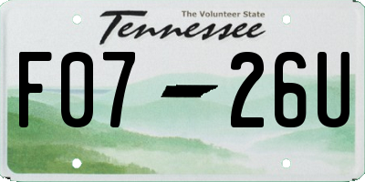 TN license plate F0726U