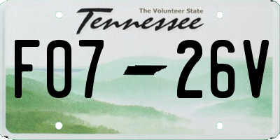 TN license plate F0726V