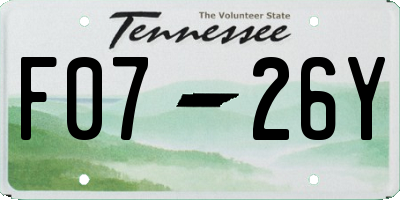 TN license plate F0726Y