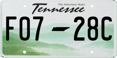 TN license plate F0728C