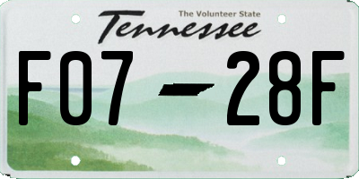TN license plate F0728F