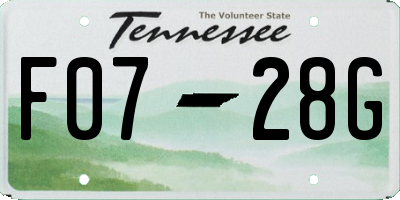 TN license plate F0728G