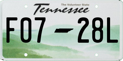 TN license plate F0728L
