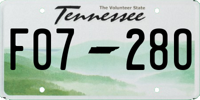 TN license plate F0728O