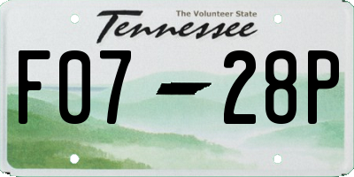 TN license plate F0728P