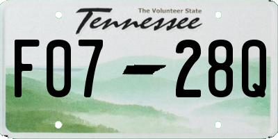 TN license plate F0728Q