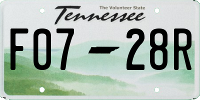 TN license plate F0728R