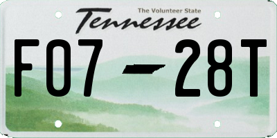 TN license plate F0728T