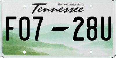 TN license plate F0728U