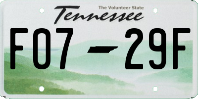 TN license plate F0729F