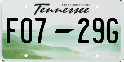 TN license plate F0729G