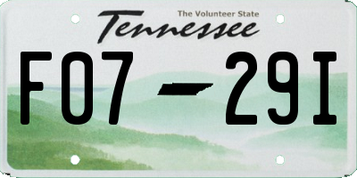 TN license plate F0729I