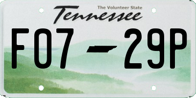 TN license plate F0729P