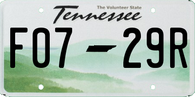 TN license plate F0729R