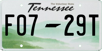 TN license plate F0729T
