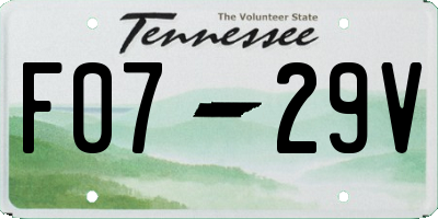 TN license plate F0729V