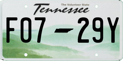 TN license plate F0729Y