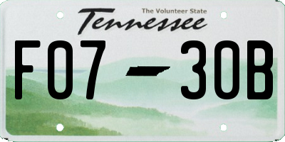 TN license plate F0730B