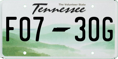 TN license plate F0730G