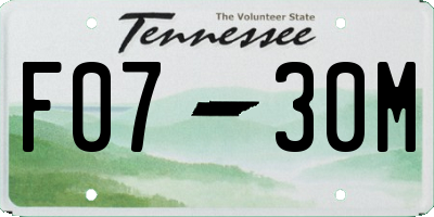 TN license plate F0730M