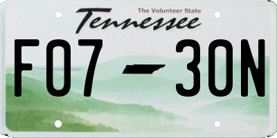 TN license plate F0730N