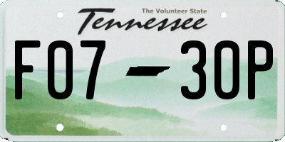 TN license plate F0730P